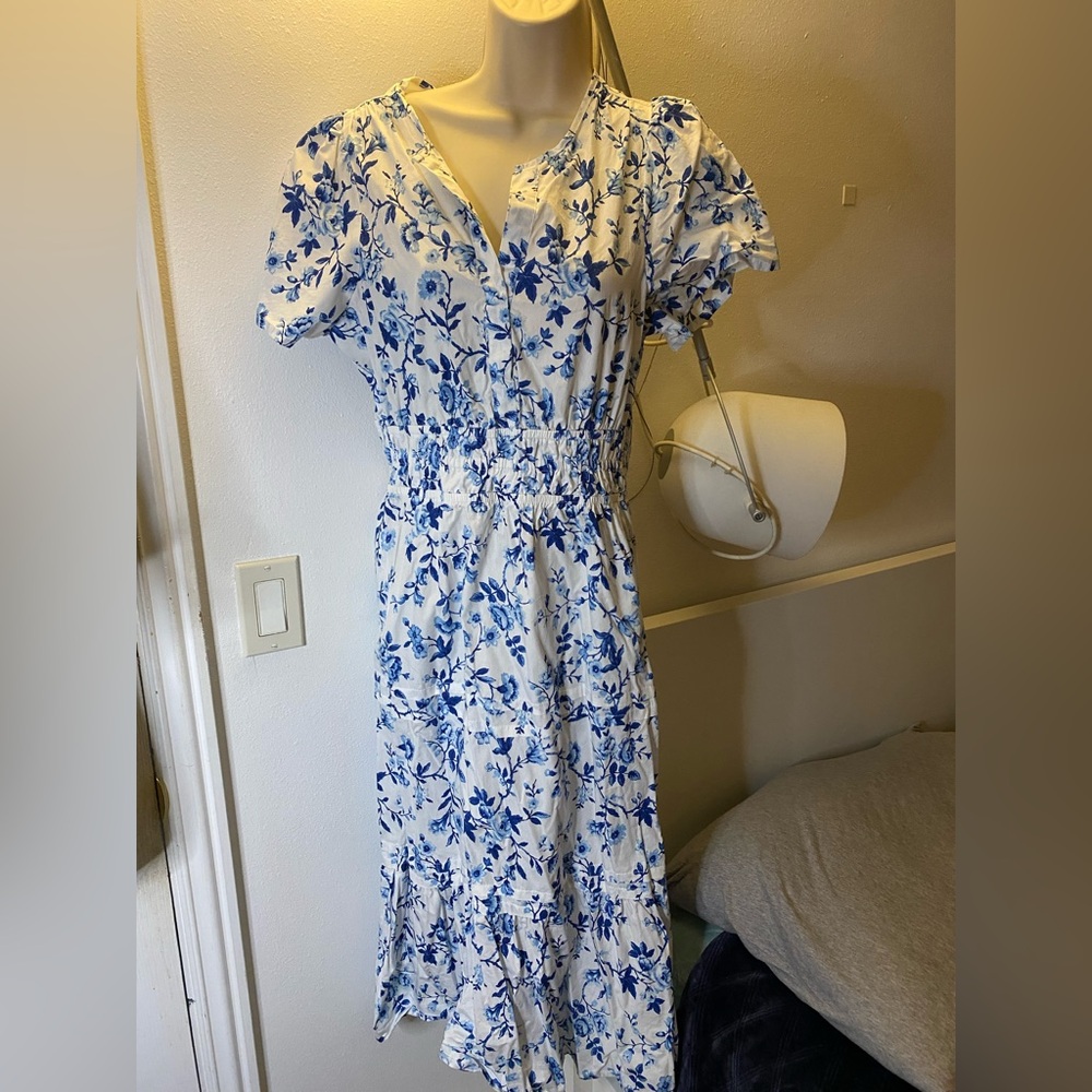 Floral Blue and White Women's Dress